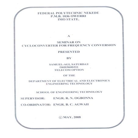 Cycloconverter Seminar