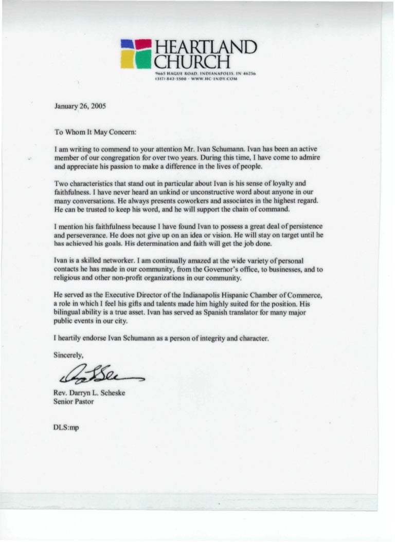 ivan schumann letter of recommendation heartland church pdf letter of recommendation for church member