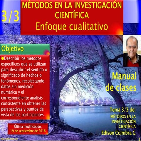 3de3.Metodos en la investigación científica. Enfoque cualitativo