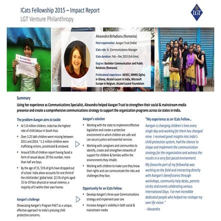 Alexandra's ICats Fellowship Impact Report