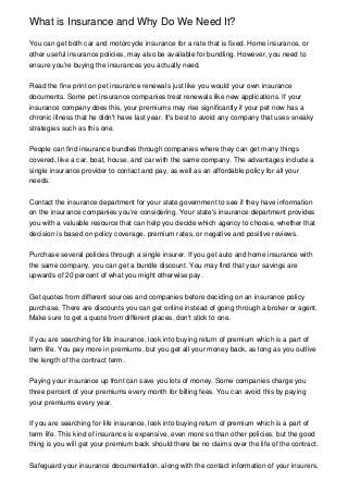 What is Insurance and Why Do We Need It?