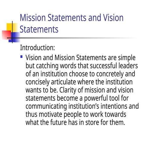 Vision, mission, philosophy and goals | PPTX