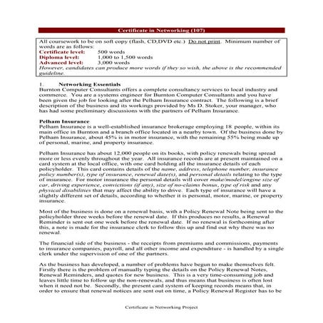 Certificate in Networking