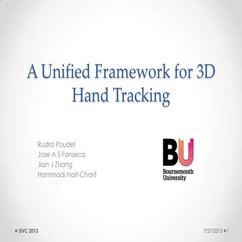 3D Hand Tracking | PPTX | Robotics | Technology & Computing