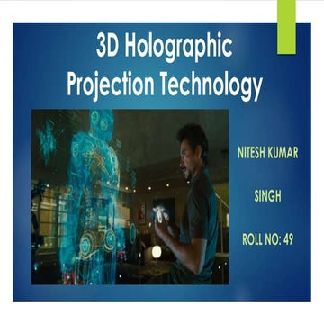 3 d holographic projection technology seminar