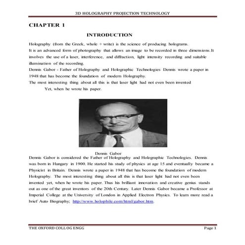 3 d holography projection technology