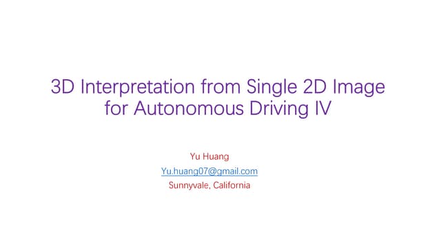 3-d interpretation from single 2-d image IV