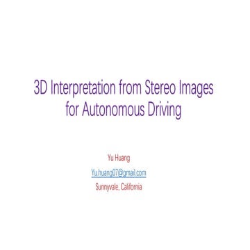 3-d interpretation from stereo images for autonomous driving