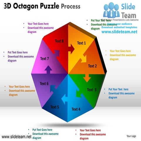 Jigsaw flowchart 6 stages powerpoint templates 0712 | PDF