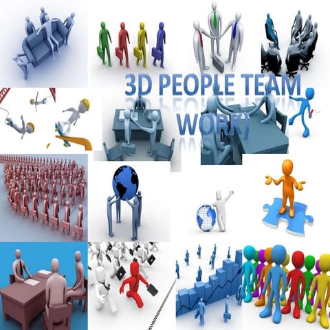 3D people team work