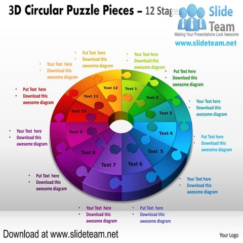 Interconnected gear pieces smart arts process 6 stages powerpoint ...