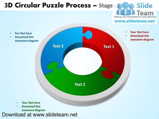 3 d pie chart circular puzzle with ...