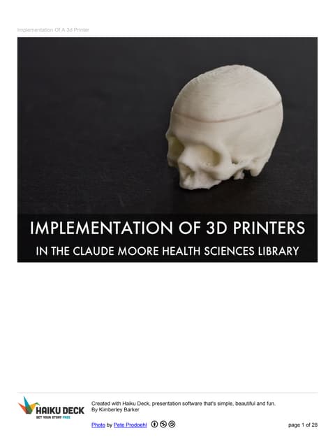 Implementation of a 3D printer- Midday at the Oasis webinar