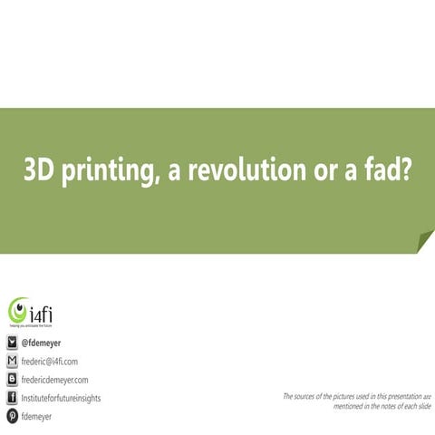 3 d printing a revolution or a fad?