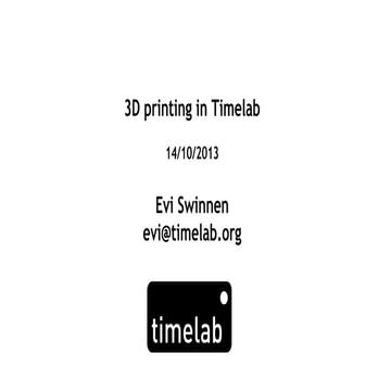 3D printing en korte keten recyclage (Evi Swinnen, timelab)