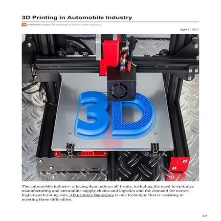 3d printing in automobile industry