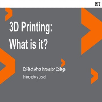 Introduction to 3D Printing: Understanding Parts and Process | PPTX