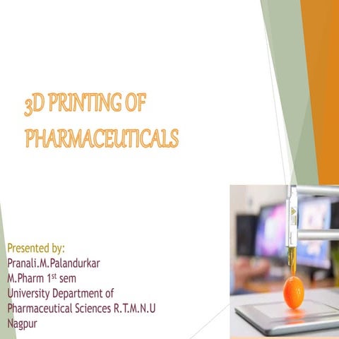 3 d printing  of  pharmaceuticals 