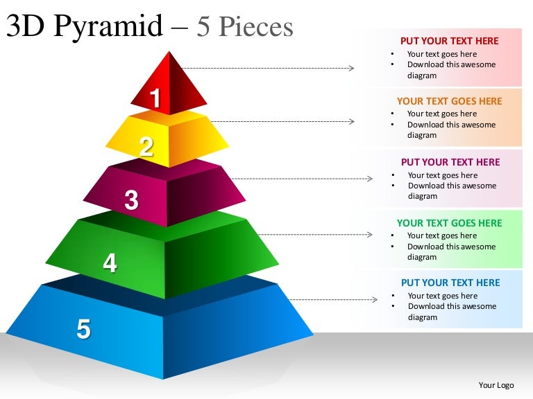 3d pyramid 5 pieces powerpoint presesntation templates pyramid powerpoint template