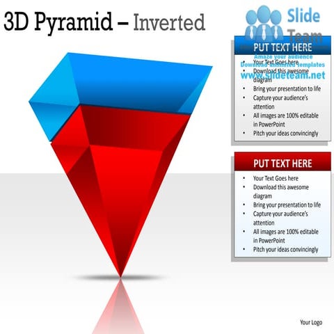 3d pyramid inverted powerpoint presentation slides ppt templates