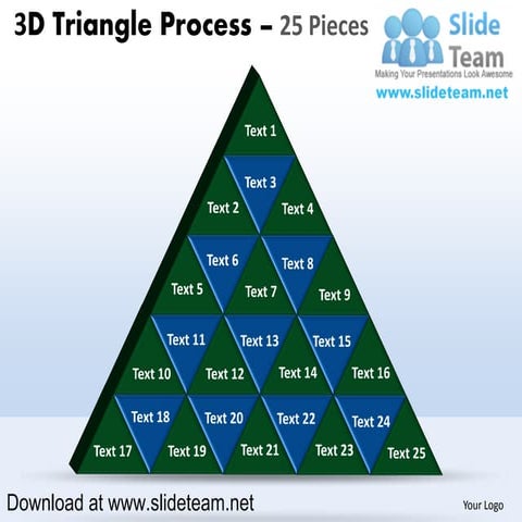 Pyramind triangle built out of puzzle pieces process 4 stages ...