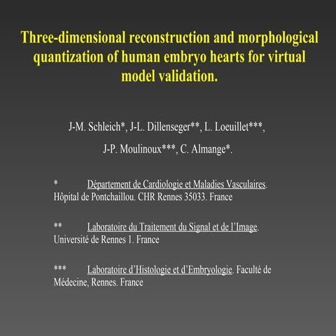 3D Reconstruction of Embryo Hearts for Model Validation