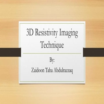 3d resistivity imaging technique