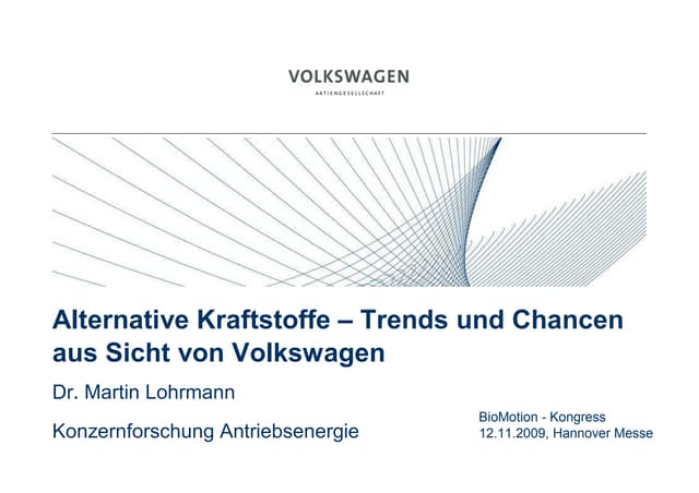 Alternative Kraftstoffe- Trends und...
