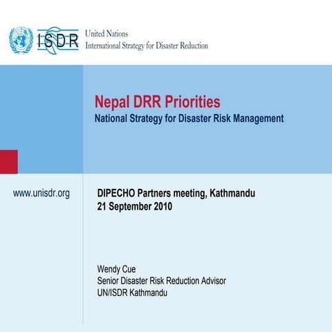 3 drr priorities nepal dipecho presentation (unisdr)