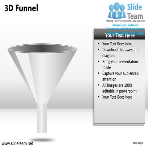 3d sales funnel powerpoint presentation slides.