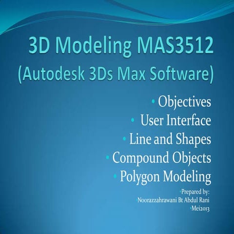 3 d spline and compound  modeling (mei 2013)