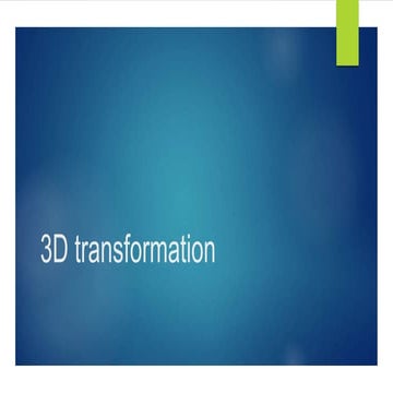 3D transformation in computer graphics