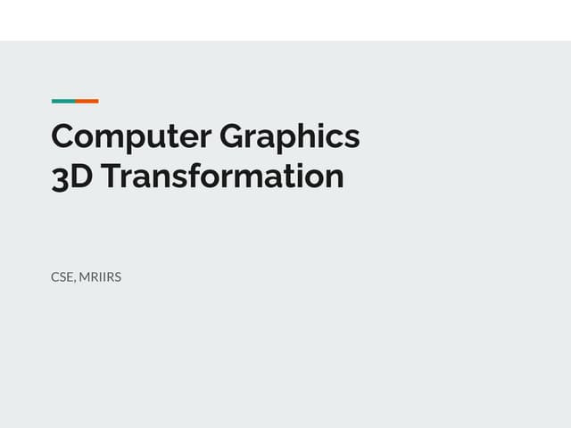 3D Transformation