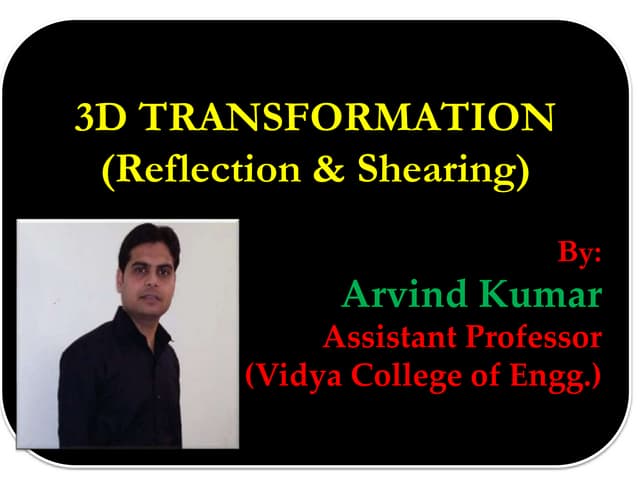 3 d transformation   reflection