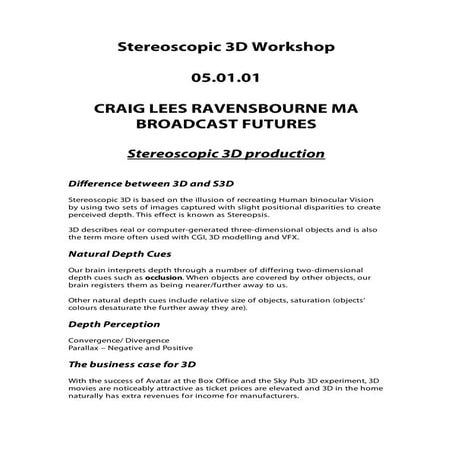 3D Workshop