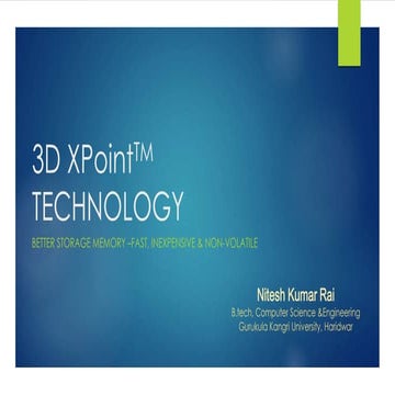 3D Xpoint memory technology