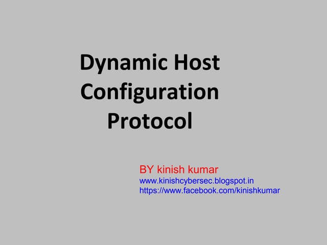 dynamic host configuration protocol