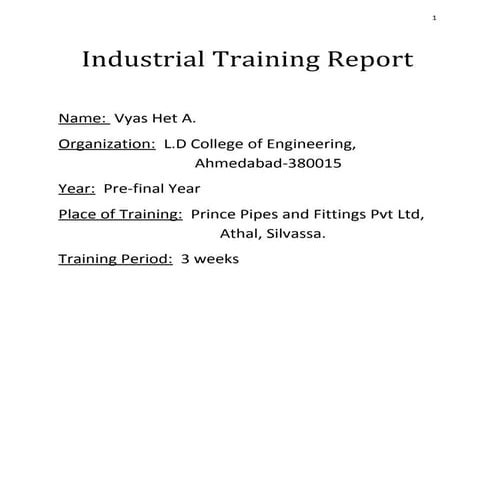 Industrial Training Report