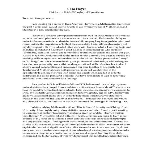 Letter of Recommendation from IB Math Higher Level teacher | PDF
