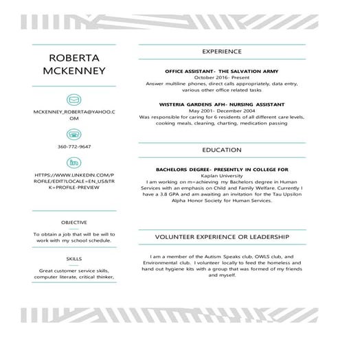 Resume without address | DOCX