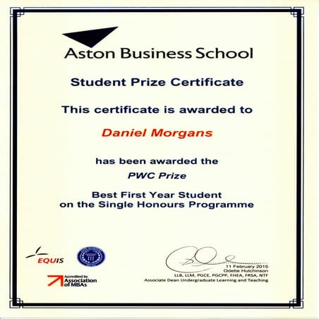 Aston University Best First Year | PDF