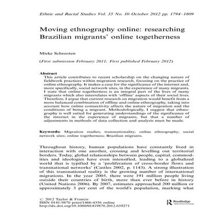 Reading2- Moving Ethnography Online- Researching Brazilian MigrantsGÇÖ Online Togetherness