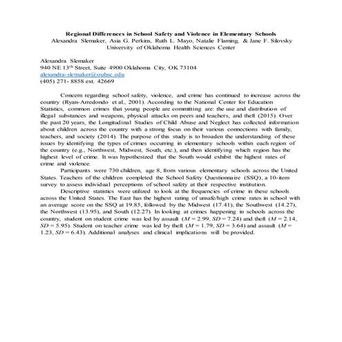 Student Safety Research Presentation | PPT