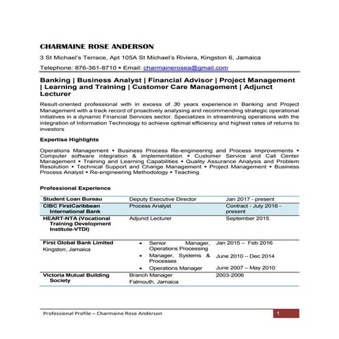 Professional Profile-Jan 2017