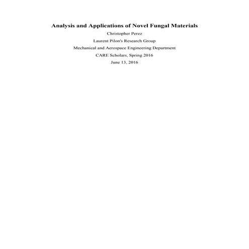 Analysis and Applications of Fungal Materials
