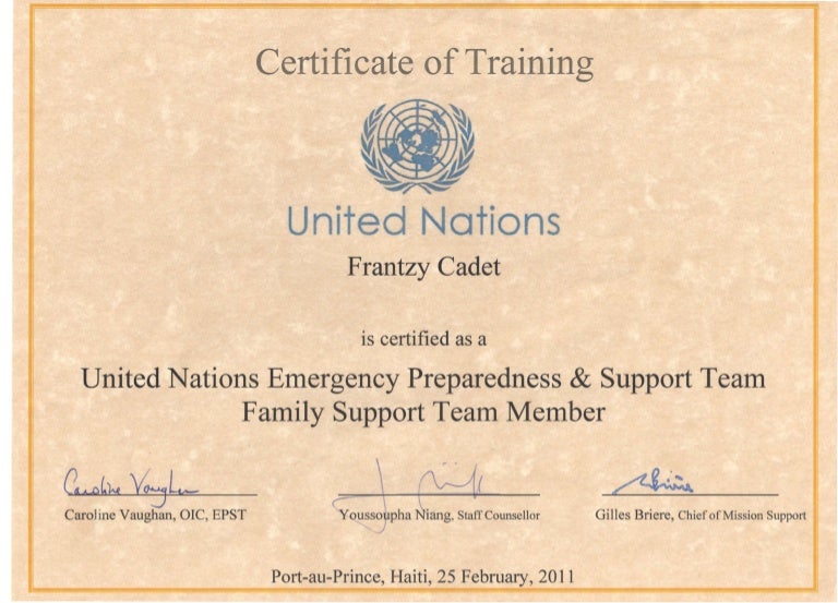 United Nations Certificate