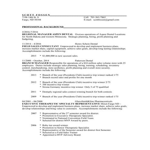Scott Fossen Resume | DOC