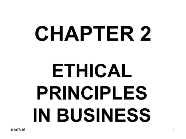 CHAPTER 2 (ETHICAL PRINCIPLES IN BUSINESS)