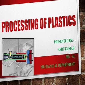 Processing of plastics
