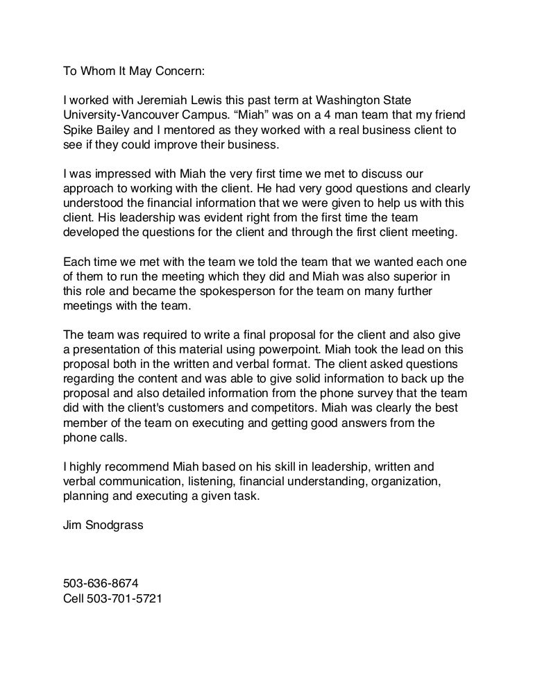 miah lewis letter of recommendation washington state university letter of recommendation